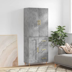 vidaXL Dulap înalt, gri beton, 69,5x34x180, lemn compozit