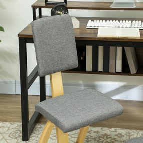 HOMCOM Scaun Ergonomic cu Mișcare de Legănare, Scaun Ergonomic Postural din Țesătură, 51x84x93 cm, Gri | Aosom Romania