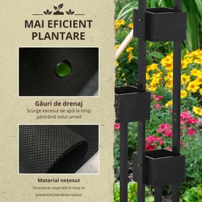 Outsunny Jardiniere inaltă cu grindă din lemn pentru plante, legume, flori sau ierburi aromatice, dim. 90L x 45L x 170H cm | Aosom Romania