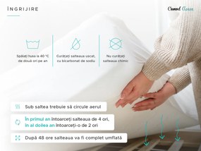 Saltea cu arcuri impachetate individual si fibra de cocos COCO MAXI 20 cm 90x200 cm Protectie saltea: INCLUSIV protectie saltea