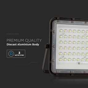 Reflector cu incarcare solara 15w 1200lm 4000k - negru