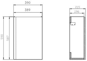 Cersanit S801-218-DSM — corp de baie MODUO SLIM cu lavoar, 40 cm, alb lucios