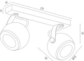 Spot KOS PLUS 2xGU10/5W/230V albă/aurie Argon 7038