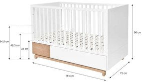 Patut copii Nomi 70x140 cm cu sertar