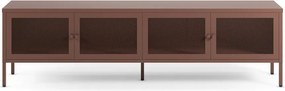Comodă TV burgundy din metal 160x50x35 cm Fayna – Marckeric