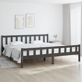 810691 vidaXL Cadru de pat, gri, 160x200 cm, lemn masiv