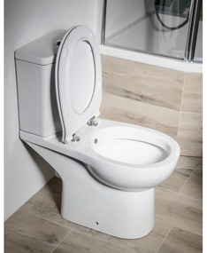 Sapho - Vas WC combinat cu duș bideu, evacuare pe spate, ceramică/alb