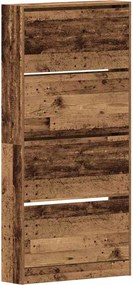 vidaXL Dulap pentru pantofi cu raft Lemn vechi 80 x 21 x 163,5 cm