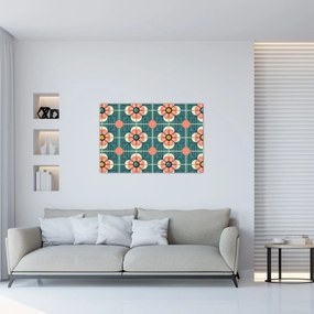 Tablou - Model retro cu flori (90x60 cm)