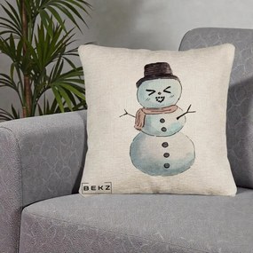 Perna Decorativa Om de Zapada Kawaii Haios, 40x40 cm, Bej Canapea, Husa Detasabila, Perna Inclusa, BEKZ®