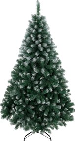 HOMCOM Brad de Crăciun cu 700 Ramuri Ignifuge, Efect Înzăpezit Realist și Bază din Oțel, 100x100x180 cm, Verde | Aosom Romania