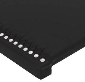 Tablie de pat cu aripioare, negru, 83x16x118 128 cm, piele eco 1, Negru, 83 x 16 x 118 128 cm