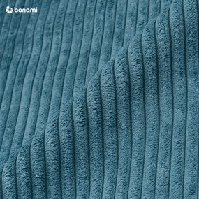 Canapea turcoaz extensibilă cu tapițerie din catifea reiată 250 cm Donatella – Milo Casa