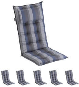Sylt, pernă tapițată, pernă pentru scaun, spătar mai înat, poliester, 50 × 120 × 9 cm, 6 x pernă bancă
