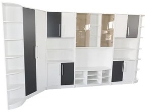 Biblioteca Iris Alb/Gri varianta pe colt