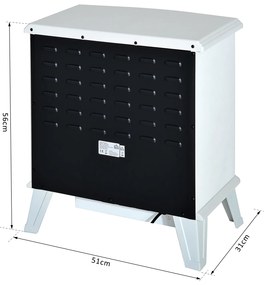 Homcom Soba Electrica de Sol cu Efect Flama Reglabila 1800W, Alb, 51x31x56cm