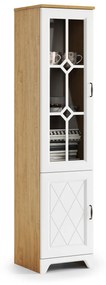 Mazzoni Dulap PROVENZA KWD2 Stejar Piatră/Alb Mat - DULAP VERTICAL CU 2 UȘI COMODĂ RETRO