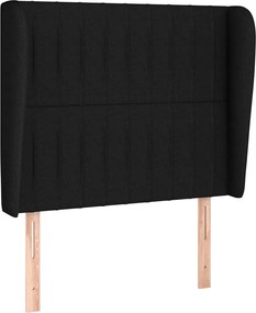 vidaXL Tăblie de pat cu aripioare, negru, 103x23x118/128 cm, textil