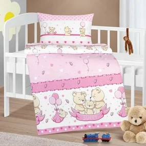 Bellatex Lenjerie de pat din bumbac pentru copiiAgáta Familie de ursuleți, 90 x 135 cm, 45 x 60 cm