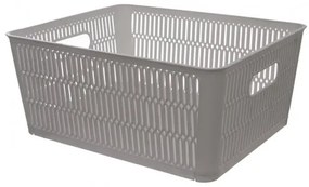 Coș de plastic stivuibil Orion NESTA, 28,5 x 23 x12 cm, gri