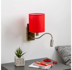 Lampă LED de perete Brilagi NUBILA 1xE27/25W/230V + LED/3W alamă/roșu