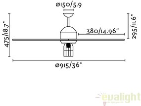 Lustra cu Ventilator si telecomanda CHICAGO 33703