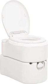 vidaXL Toaletă de camping integrată, alb, 24+17 L HDPE și PP