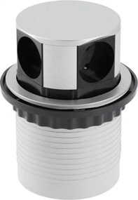 Priză încorporabilă în blat Comfort GTV, 4 prize Schuko, aluminiu, D:100 mm Aluminiu, Aluminiu, D:100 mm
