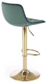 Scaun de bar H120 velvet verde/gold