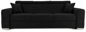Canapea Extensibilă 3 locuri BELLAGIO, cu tetiere reglabile, 242x95x99 cm, Negru-Enjoy