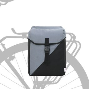 vidaXL Geantă de bicicletă Gri și negru 31.5 x 15.5 x 40 cm Poliester