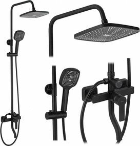 Coloana de dus cu baterie monocomanda negru mat Rea Argus