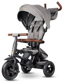 QPlay - Tricicletă pentru copii RITO DELUXE 6în1, gri