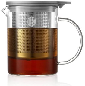 Cana cu infuzor pentru ceai BUYDEEM CD2001, 500 ml, Otel inoxidabil, Design elegant, Gri