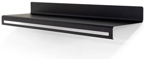 Cuier de perete negru cu raft din metal 120 cm Sway – Spinder Design