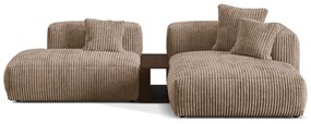 Coltar modular Martina cu colt pe partea dreapta si tapiterie din catifea reiata
