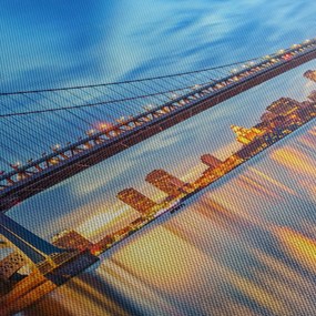 Tablou - Podul Benjamin Franklin, Philadelphia (cu ceas) (90x30 cm)