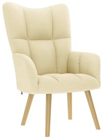 vidaXL Scaun de relaxare, crem, material textil