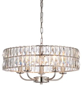 Lustră pe lanț Endon 104467 CLIFTON 5xE14/6W/230V crom lucios/transparent