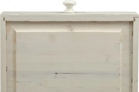 Masa fixa, L120 80 H80 cm, cu sertar, lemn masiv alb antichizat