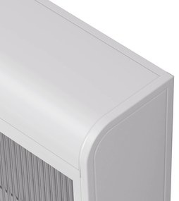 Dulap de Perete cu 3 Uși din Sticlă cu Design Curbat, Alb | Aosom Romania