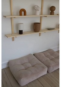 Puf din catifea reiată Karup Design More Ivory