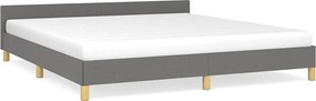vidaXL Cadru de pat fără saltea, gri închis, 160x200 cm, textil
