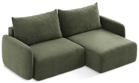 Colțar verde extensibil/cu spațiu de depozitare (cu colț pe partea dreaptă) Kalena – Makamii