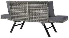 Deuba Banca ratan de gradina 176x56x81 cm - gri
