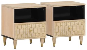 vidaXL Noptiere, 2 buc., 40x33x46 cm, lemn masiv de acacia