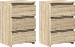 vidaXL Noptiere, 2 buc., stejar sonoma, 40x35x62,5 cm, lemn compozit