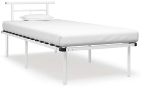 vidaXL Cadru de pat, alb, 90 x 200 cm, metal