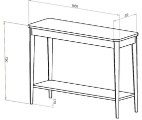 Consolă Ragaba Ashme, lățime 85 cm, albastru grafit