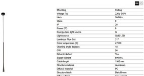 Pendul LED stil minimalist DIANA 60 maro